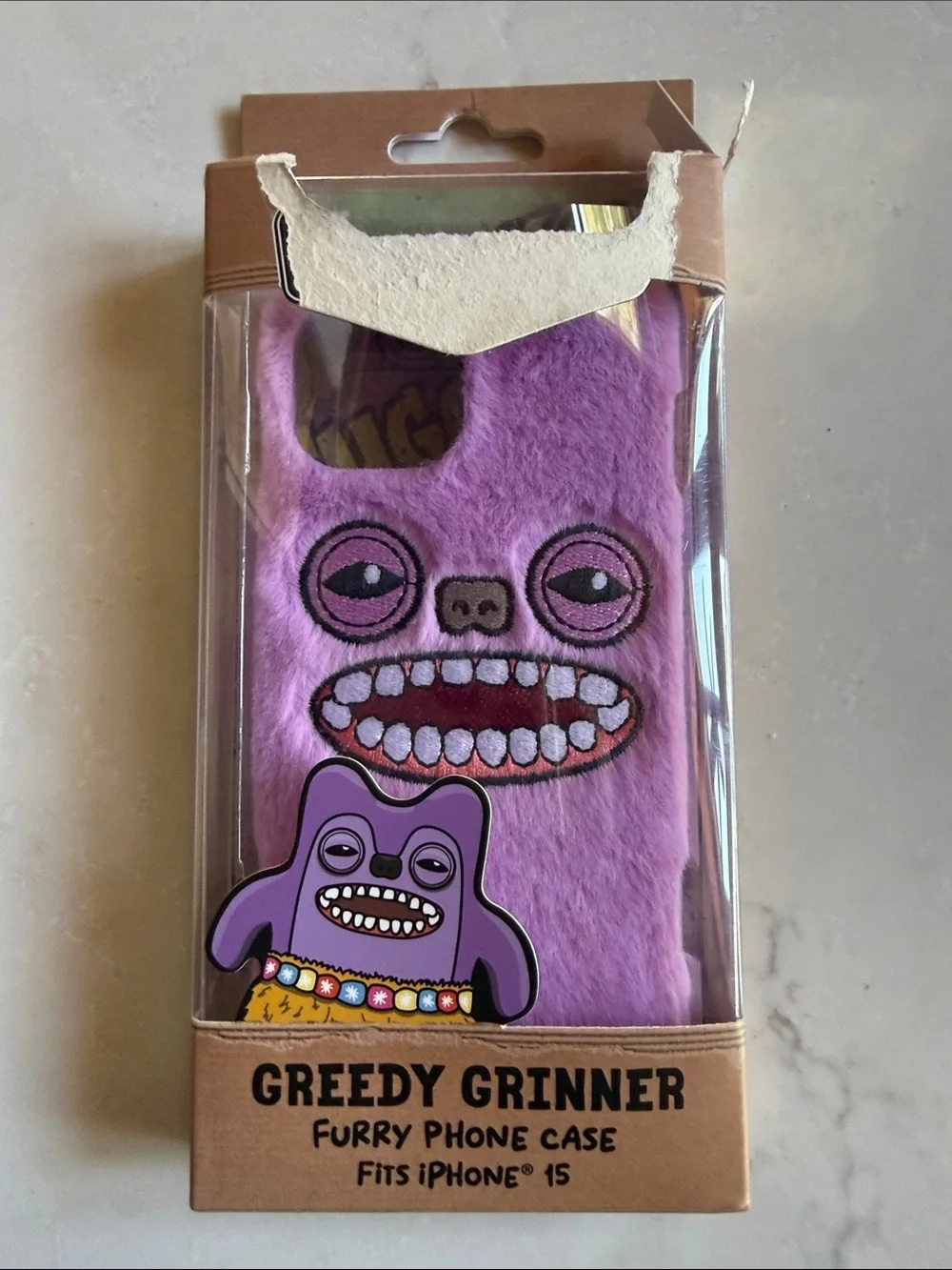 IPhone 15 Purple Fuzzy Fuggler Furry iPhone Case